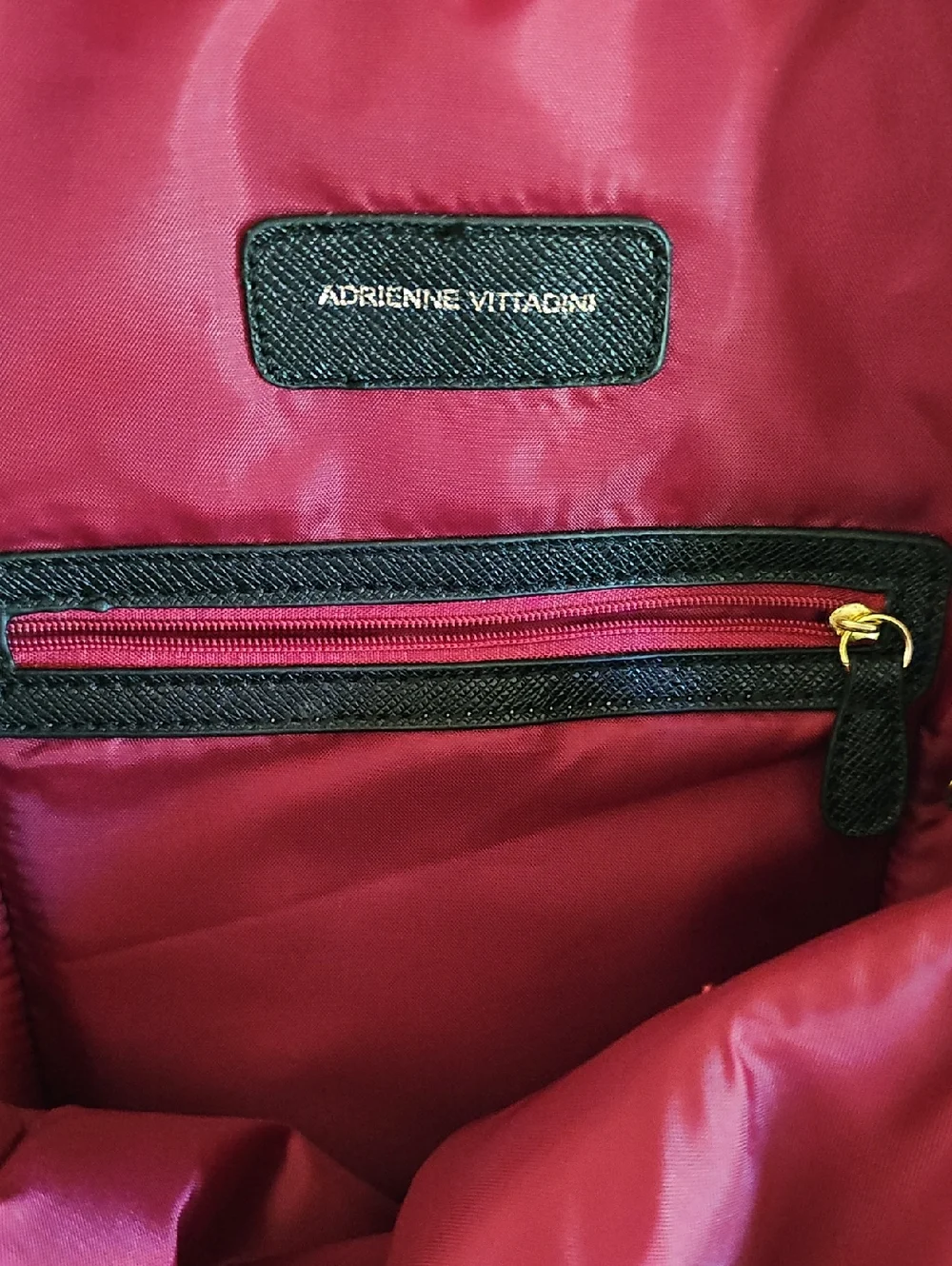 Adrienne Vittadini Black Quilted Backpack with Gold Hardware - EUC